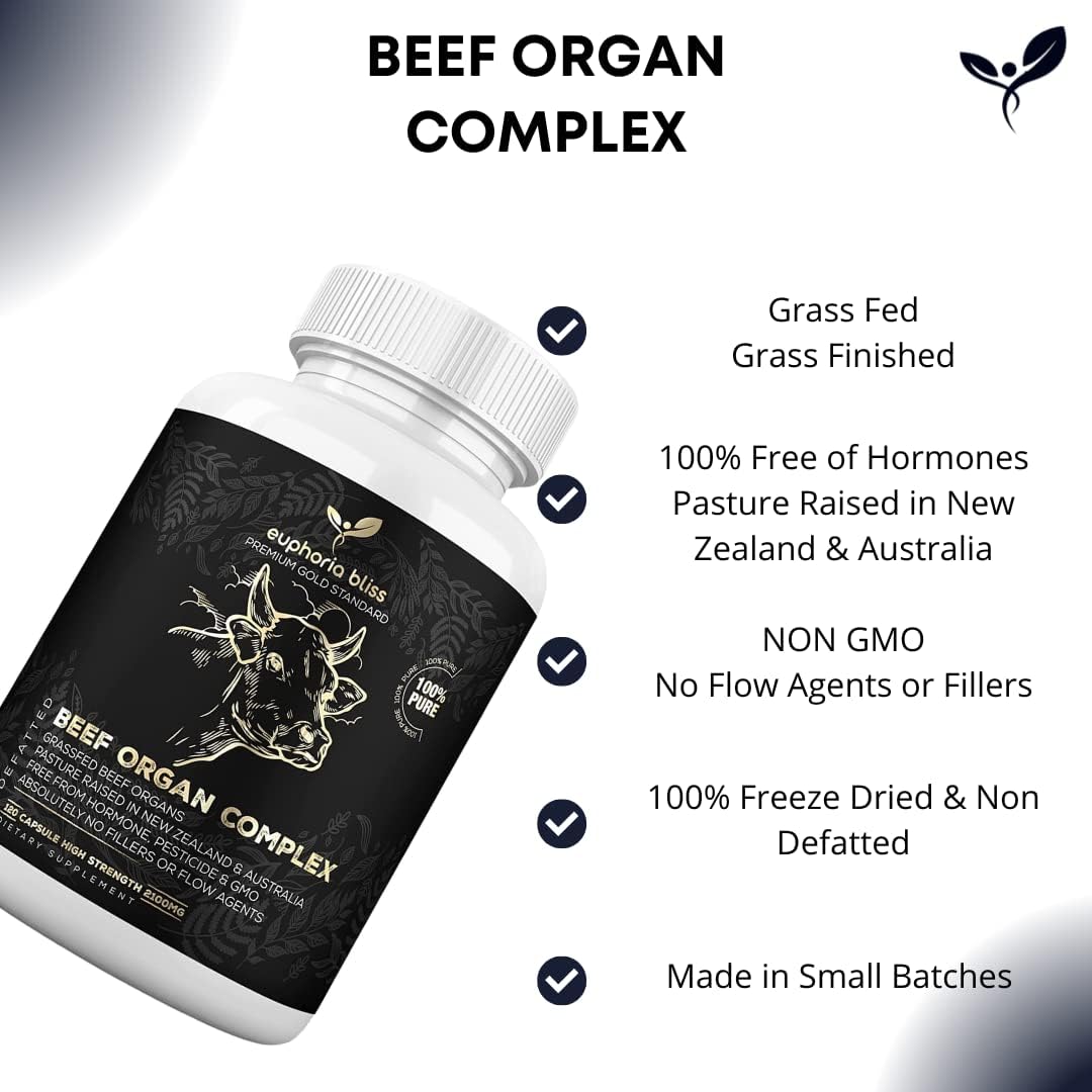 Premium Grass-Fed Beef Organs Complex - 120 Capsules