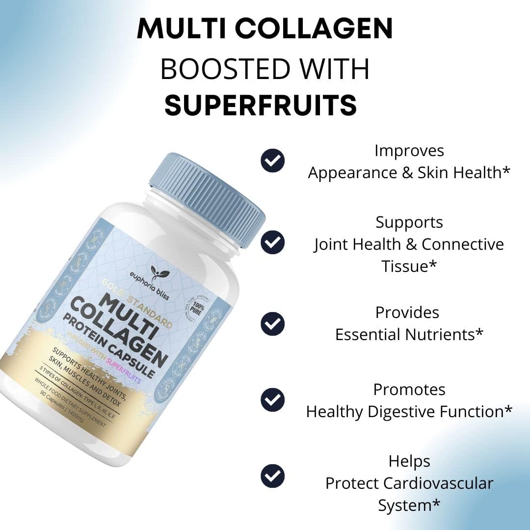 High Strength Multi Collagen 1400MG Capsules - with Turmeric & Kelp