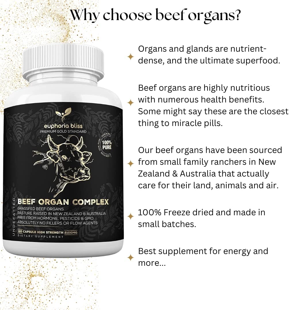 Premium Grass-Fed Beef Organs Complex - 120 Capsules