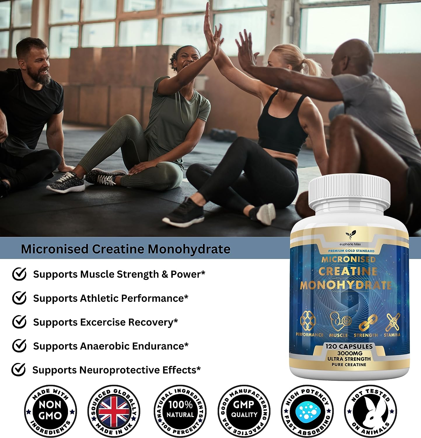 Creatine Monohydrate Capsules 3000mg