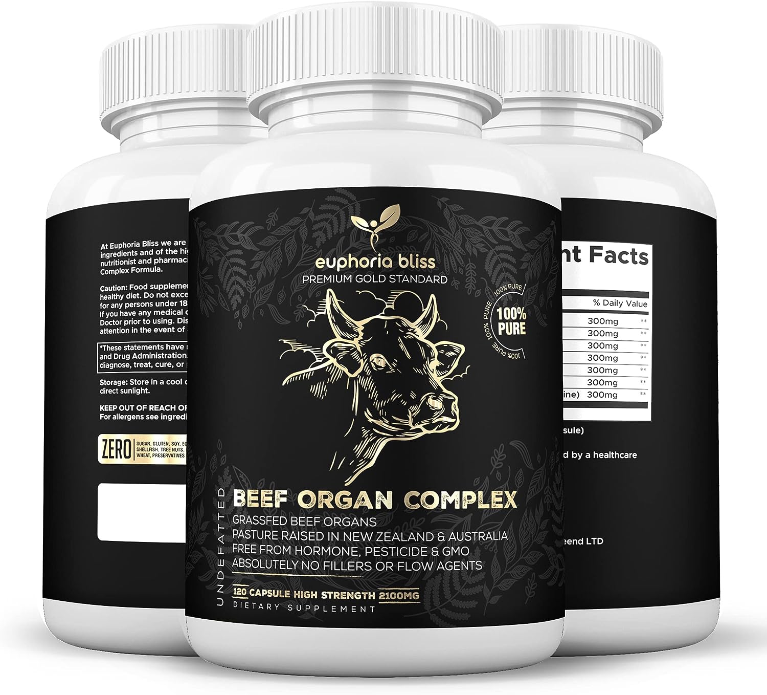 Premium Grass-Fed Beef Organs Complex - 120 Capsules