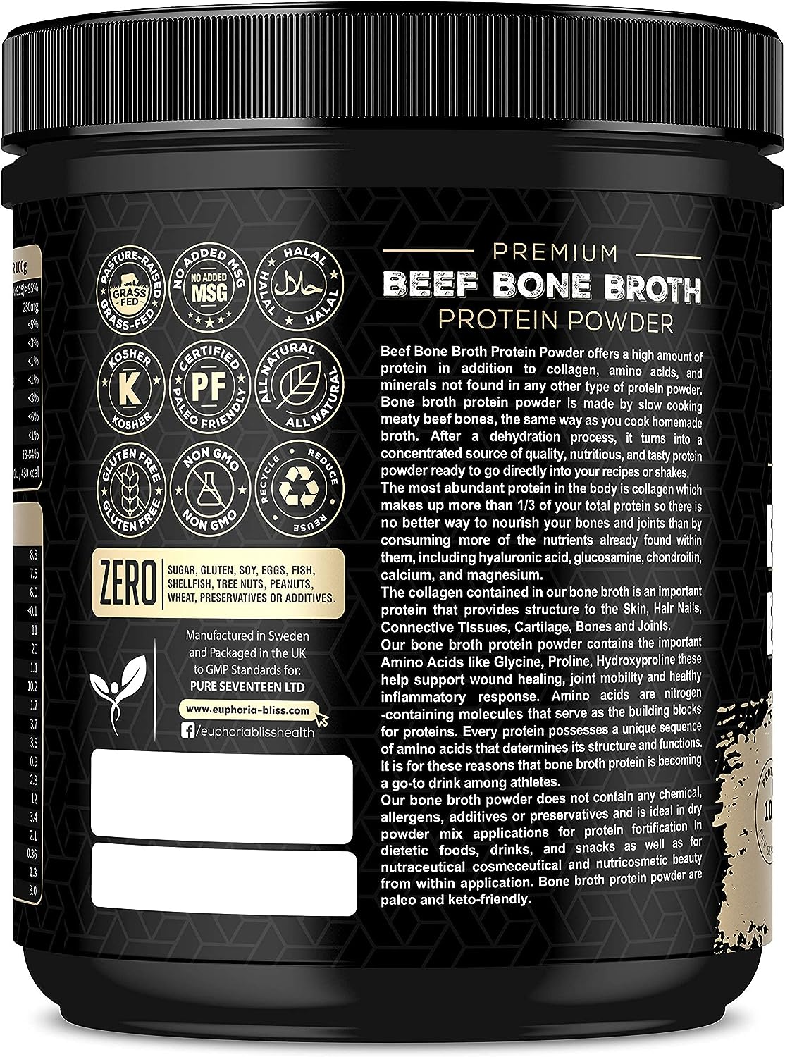 Grass-Fed Beef Bone Broth Powder 400g