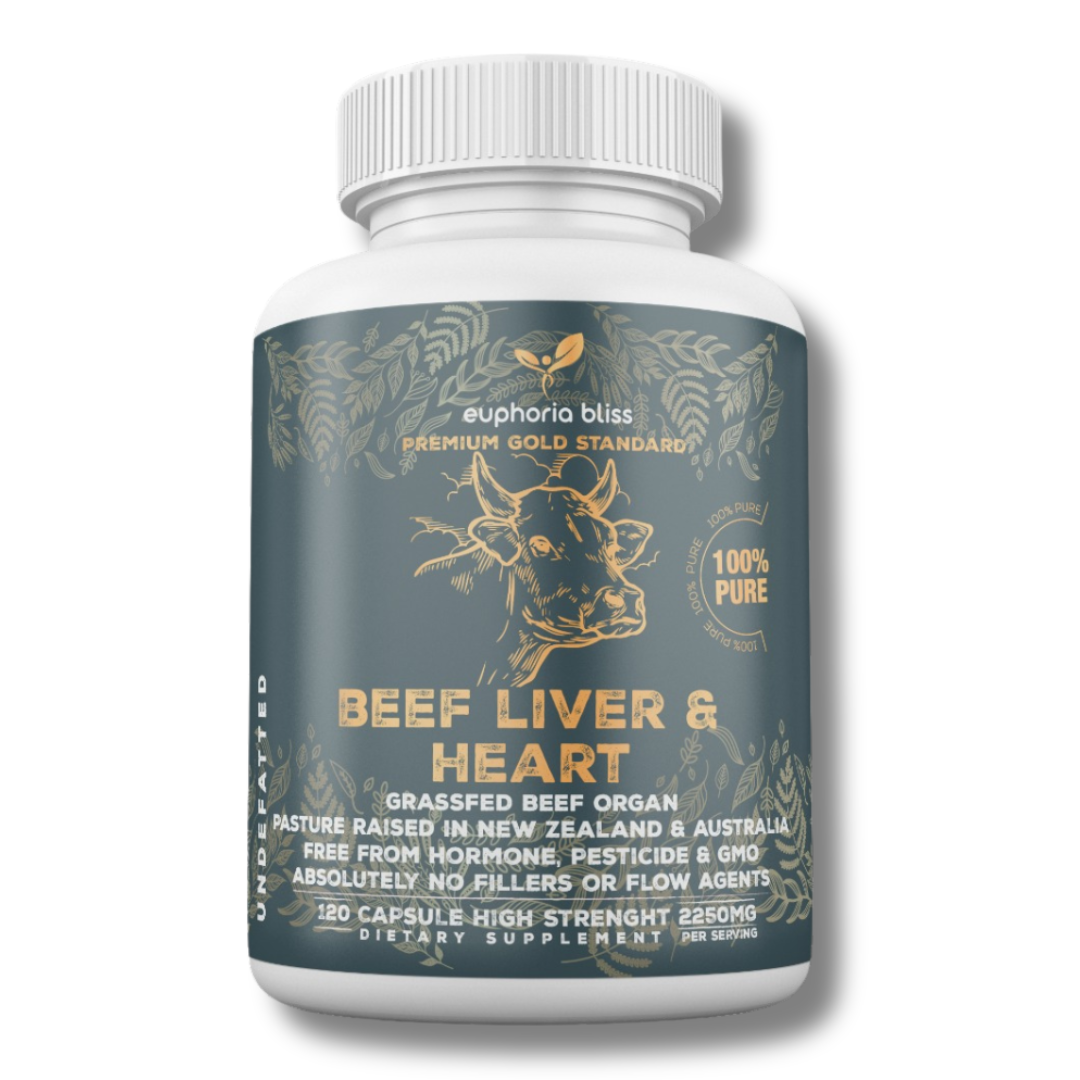 Grass-Fed Desiccated Beef Liver & Heart Capsules 2250mg