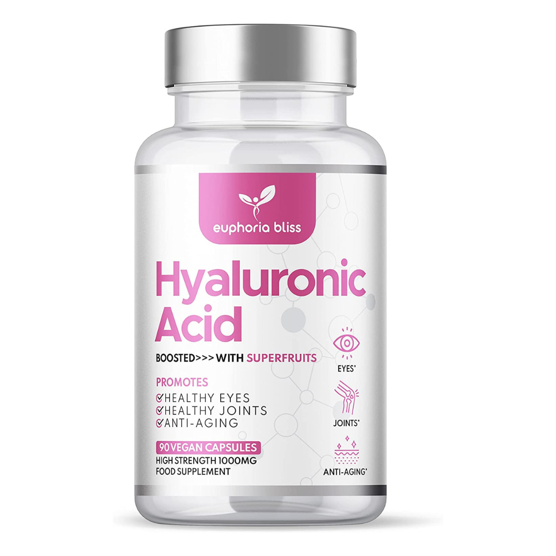 Hyaluronic Acid 1000mg Complex,  90 Capsules, High Strength, Infused with Superfruits